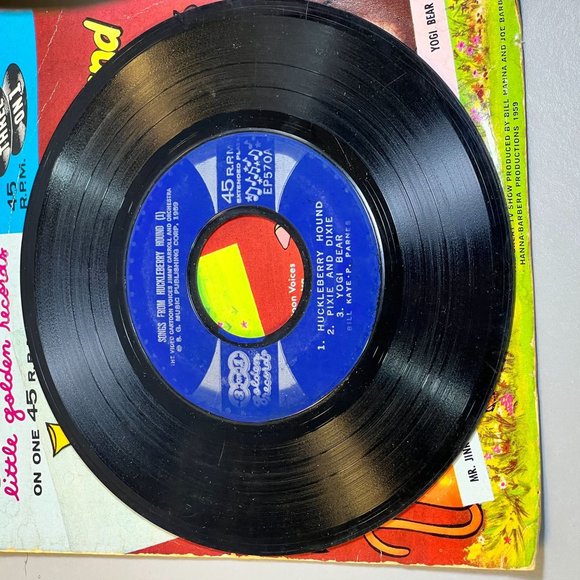 LITTLE GOLDEN RECORDS Huckleberry Hound & His Friends (45 RPM) AND Huckleberry H - Picture 8 of 12